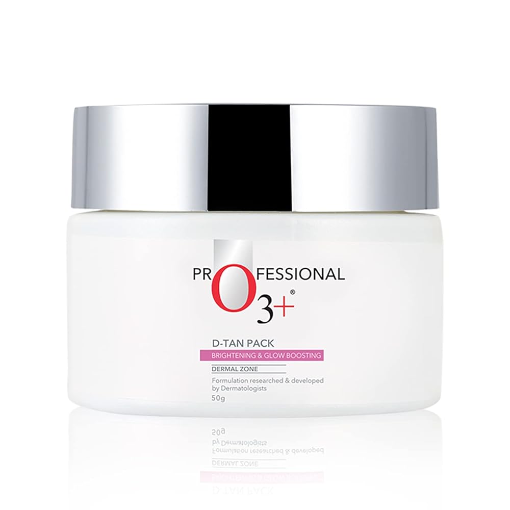 O3+ D-TAN Professional Face Pack for Instant Tan Removal & Glowing Skin with Lactic Acid, Pea Extract & Mint Extract - Ideal for All Skin Types 50g | Detan Pack for Tan Removal...
