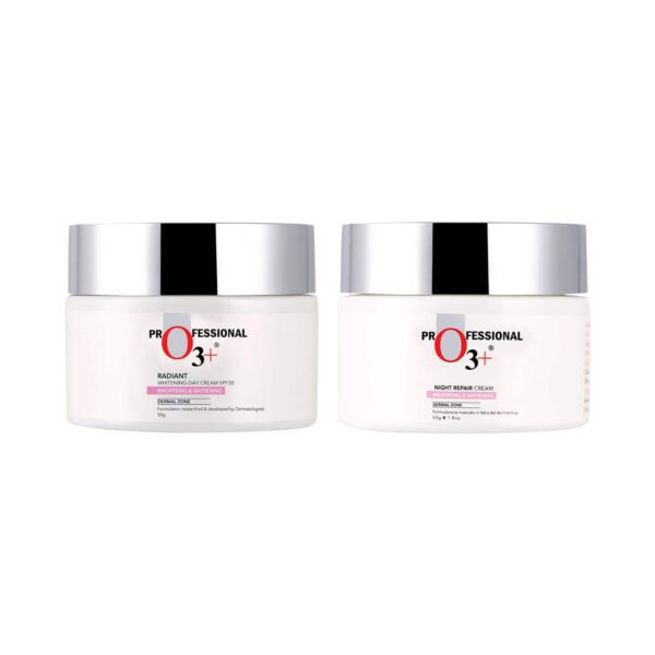O3+ Dermal Zone Night Repair Cream- Whitening (50g) & Dermal Zone SPF30 Day Cream (50g) Combo - O3+
