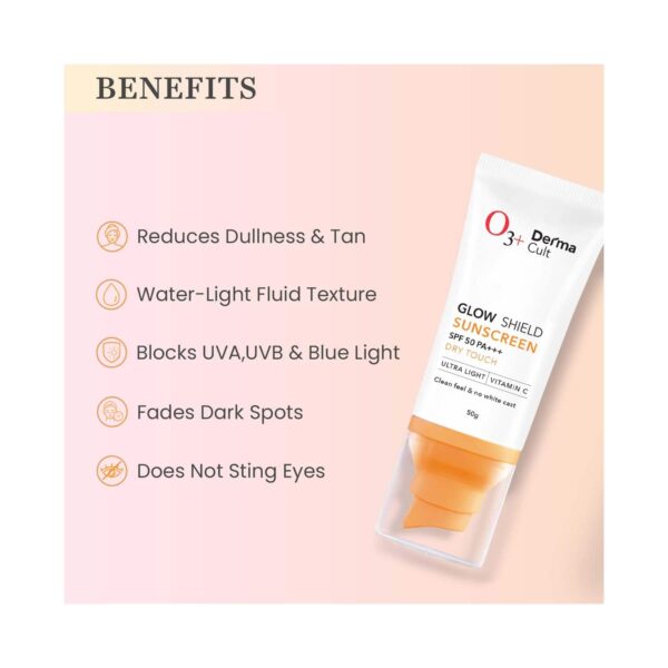 O3+Glow Shield Sunscreen SPF 50 PA+++ (50 g) - O3+