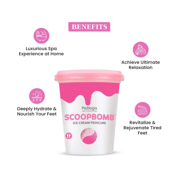 O3+ Pedilogix Scoop Bomb Pedicure With Bath Bomb For Soft and Moisturised Feet (110 g) - O3+