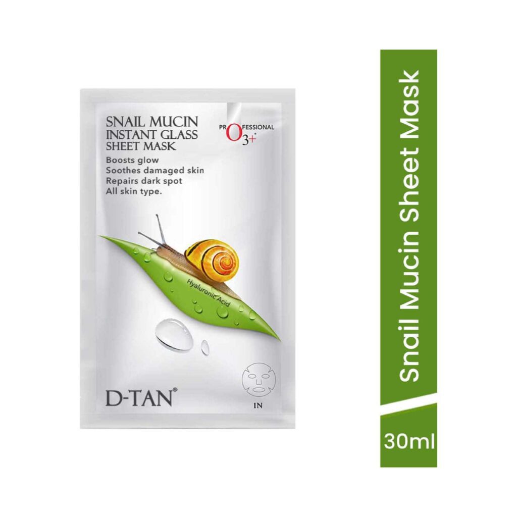 O3+ Snail Mucin Instant Glass Sheet Mask (30g) - O3+