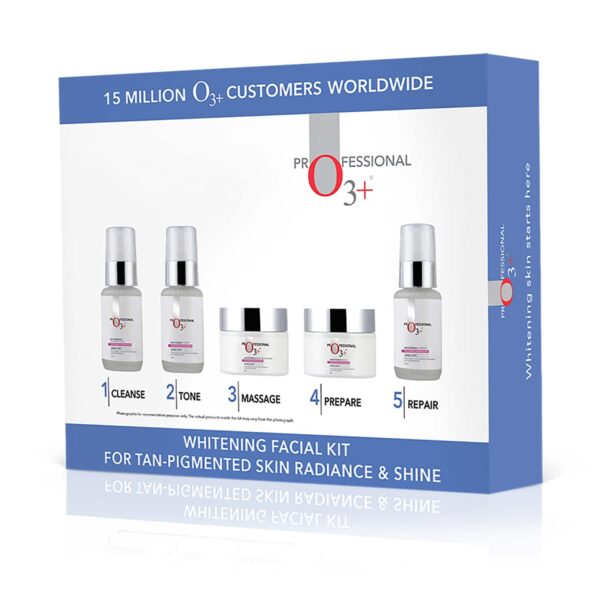 O3+ Tan-Pigmented Whitening Facial Kit - (250g) & Meladerm Vitamin C Gel Bleach (96g) Como - O3+