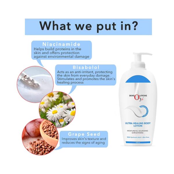 O3+ Ultra Healing Brightening Body Lotion Moisturiser (400ml) - O3+