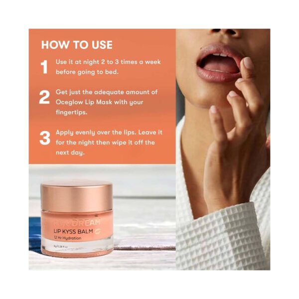 Oceglow Super 12-Hour Hydration Lip Kyss Mask with Rosehip & Raspberry Oil (8 g) - Oceglow