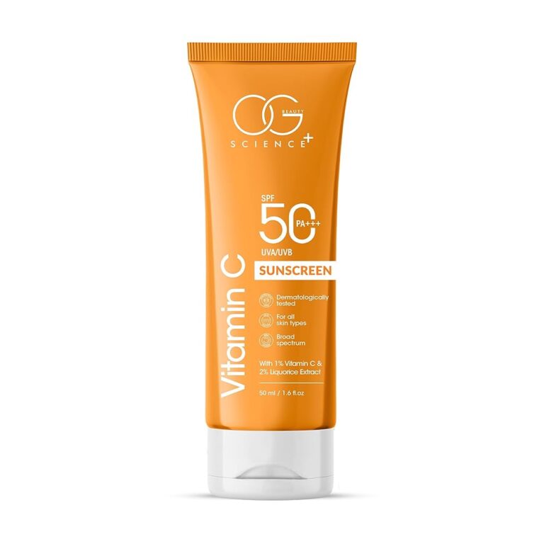 OG BEAUTY SCIENCE SPF 50 PA+++ Sunscreen | 1% Vitamin C & Liquorice for Radiant Skin | Broad Spectrum UV Protection | Hydrating & Fast-Absorbing | 50ml