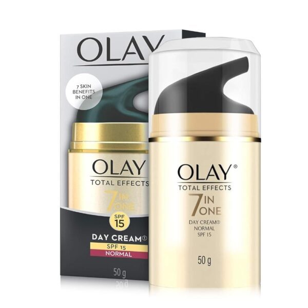Olay Total Effects Day Cream |with Vitamin B5, Niacinamide, Green Tea, SPF 15 |Fights 7 signs of ageing for glowing, hydrated and younger looking skin with UV protection...