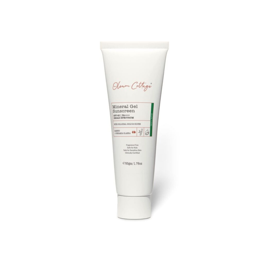 Oleum Cottage, Mineral Gel Sunscreen|SPF 45|PA++++|Broad Spectrum|For kids and adults (50ml)