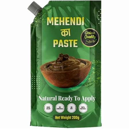 Online Quality Store Mehendi Ka Paste | Ready to apply | Instant Mehendi for Hair Colour Natural - 220 g