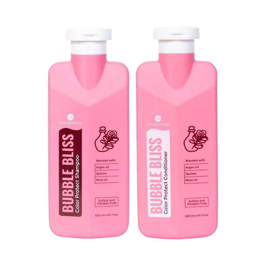 Orangewood Bubble Bliss Color Protect Shampoo and Conditioner (600 ml) Pack of 2 Combo - Orangewood