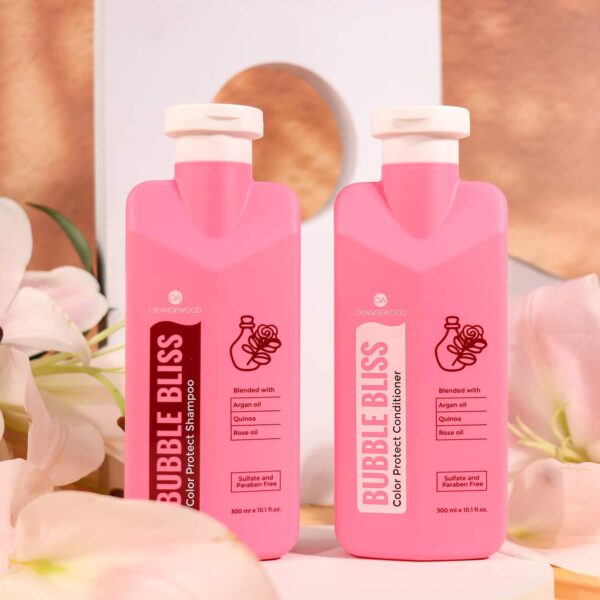 Orangewood Bubble Bliss Color Protect Shampoo and Conditioner (600 ml) Pack of 2 Combo - Orangewood