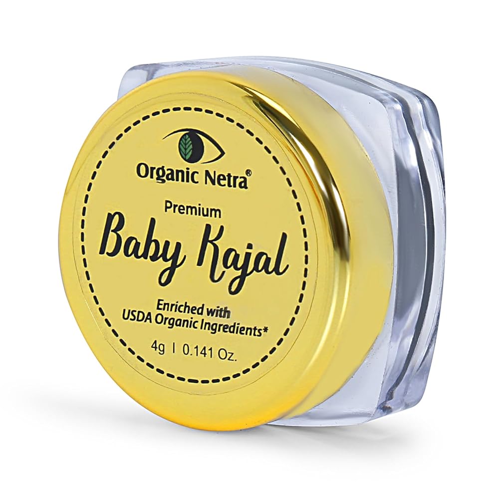 "Organic Netra Baby Kajal 4g for Newborns Water-Resistant Smudgeproof Longlasting Enriched with Natural Organic Ingredients Safe for Sensitive Baby Skin No Harmful Chemicals...
