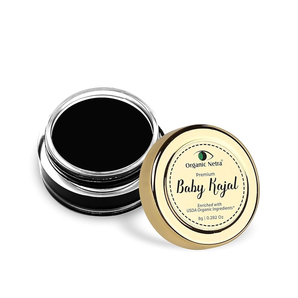 "Organic Netra Baby Kajal 8g for Newborns Water-Resistant Smudgeproof Longlasting Enriched with Natural Organic Ingredients Safe for Sensitive Baby Skin No Harmful Chemicals...