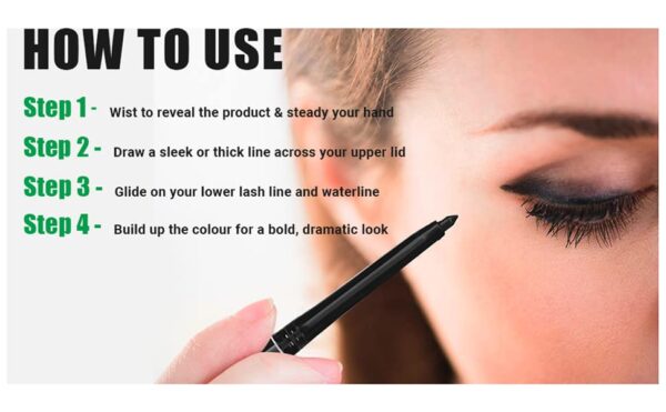 Organic Netra Pure Black Pencil Kajal Waterproof, Smudgeproof and Long Lasting Upto 12Hrs Enriched With All Natural Ingredients, Intense Colour, Matte Finish