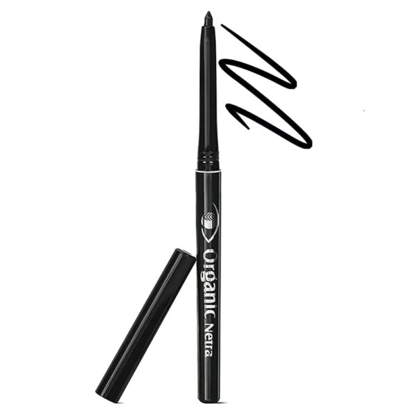 Organic Netra Pure Black Pencil Kajal Waterproof, Smudgeproof and Long Lasting Upto 12Hrs Enriched With All Natural Ingredients, Intense Colour, Matte Finish