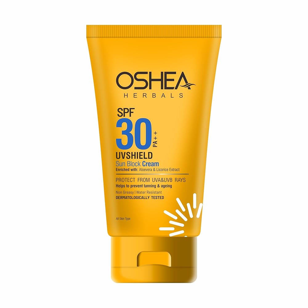 Oshea Herbals UVShield Sunscreen SPF 30 PA++ For All Skin Types | Non Greasy & Water Resistant | UVA & UVB Protection, Prevents Tanning & Ageing | Enriched with Aloe Vera &...