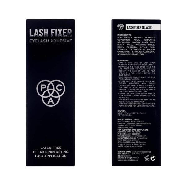 PAC Lash Fixer Eyelash Adhesive - Black (5ml) - PAC