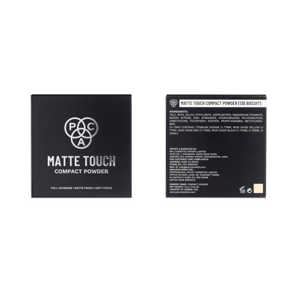 PAC Matte Touch Compact Powder - 130 Biscuit (12 g) - PAC