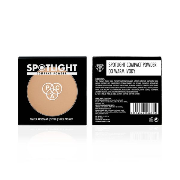 PAC Spotlight Compact Powder - 03 Warm Ivory (8g) - PAC