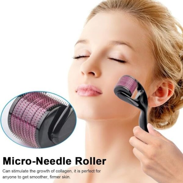 PACK OF 2 Roller P-2 For Hair And Beard Regrowth 540 Micro 0.5mm Titanium Needles Reduces Hair Fall & Stimulates Hair Follicles, Safe and Effective Easy to use | Skin Care Men...