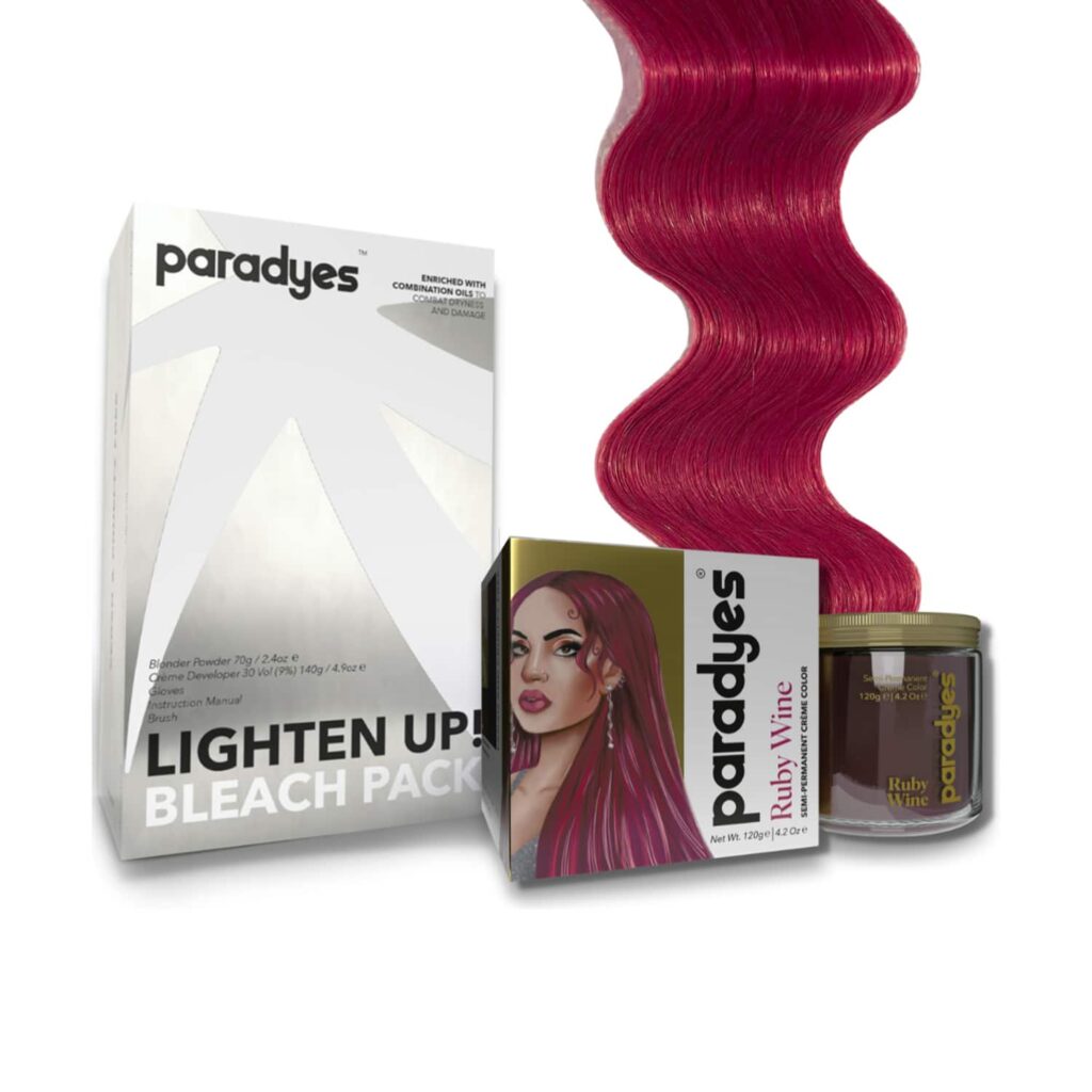 Paradyes Lighten Up! Bleach + Color Combo (Ruby Wine) - Paradyes