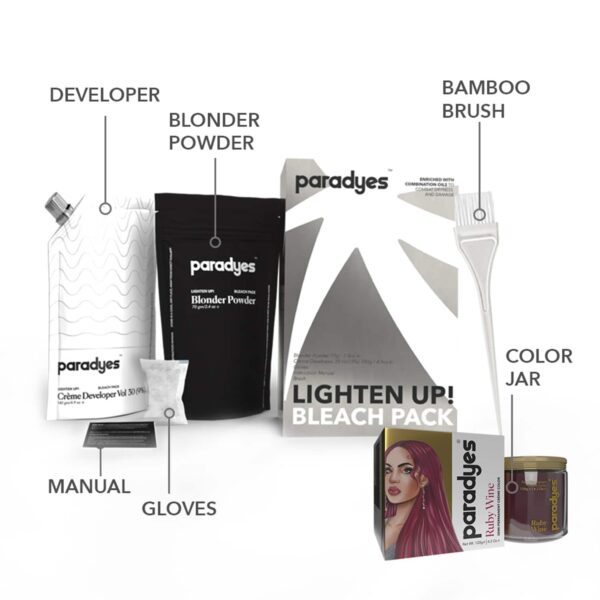 Paradyes Lighten Up! Bleach + Color Combo (Ruby Wine) - Paradyes