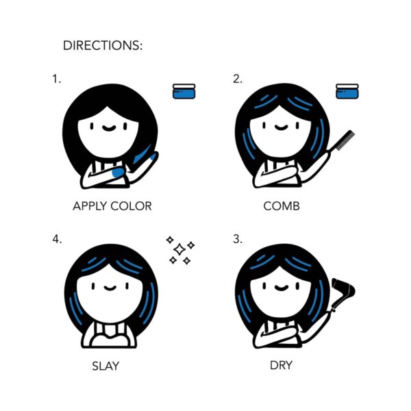 Paradyes Temporary One Wash Hair Color - Denim Blue (45g) - Paradyes