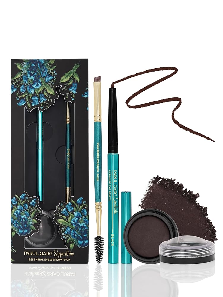 Parul Garg Signature Essential Pencil Eyebrow & Matte Kajal Pack (Deep Brown)