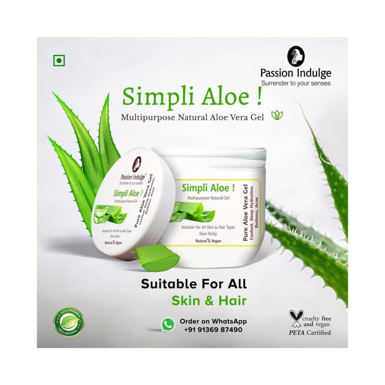 Passion Indulge Aloe Vera Simpli Multipurpose Gel (200 ml) - Passion Indulge