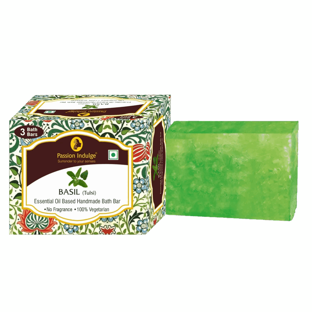 Passion Indulge Basil Handmade Bath Bar Soap - Pack Of 3 (100 gm Each) - Passion Indulge