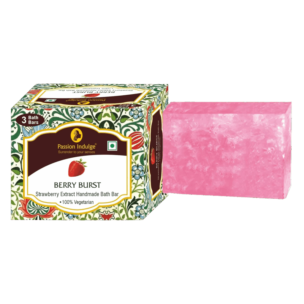 Passion Indulge Berry Burst Handmade Bath Bar Soap - Pack Of 3 (100 gm Each) - Passion Indulge