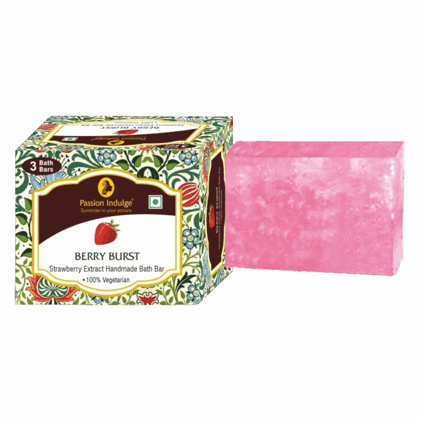 Passion Indulge Berry Burst Handmade Bath Bar Soap - Pack Of 3 (100 gm Each) - Passion Indulge