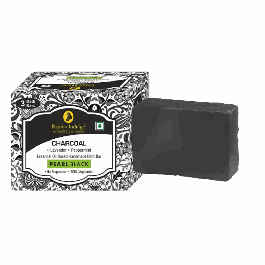 Passion Indulge Charcoal Clay Handmade Bath Bar Soap - Pack Of 3 (100 gm Each) - Passion Indulge