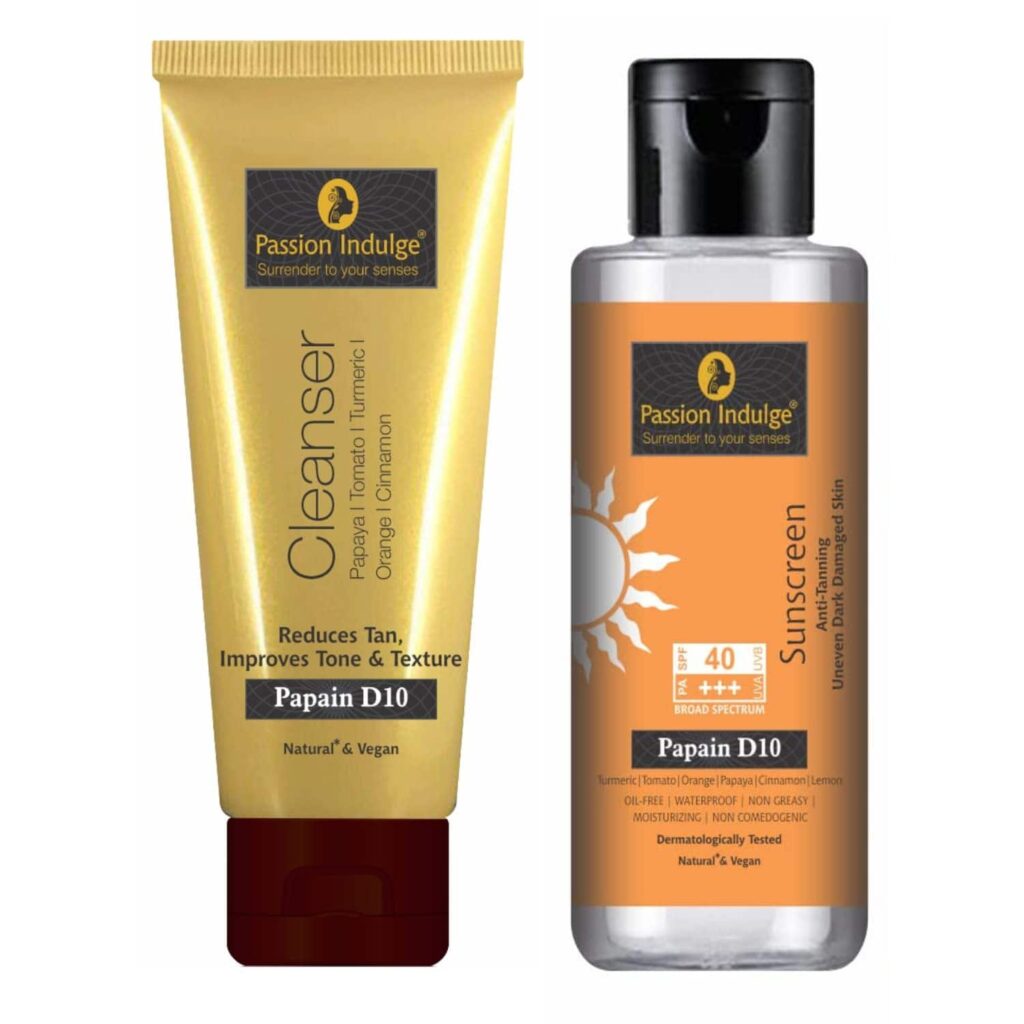 Passion Indulge Papain Anti-Tan Sun Protection Kit - Cleanser & Sunscreen Combo - Passion Indulge