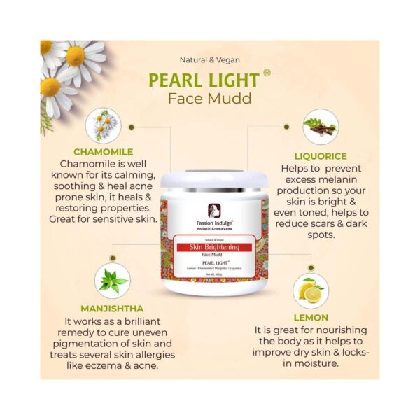 Passion Indulge Professional Pearl Light Skin Brightening Face Mudd (500 g) - Passion Indulge