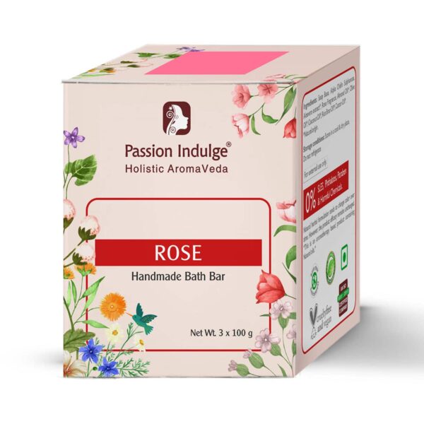 Passion Indulge Rose Handmade Bath Bar Soap - Pack Of 3 (100 gm Each) - Passion Indulge
