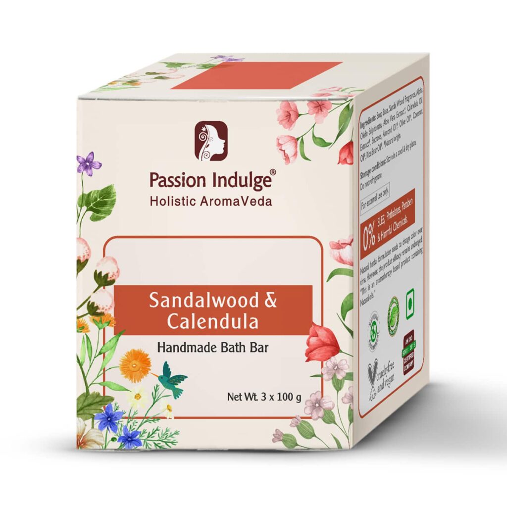 Passion Indulge Sandalwood Handmade Bath Bar Soap - Pack Of 3 (100 gm Each) - Passion Indulge