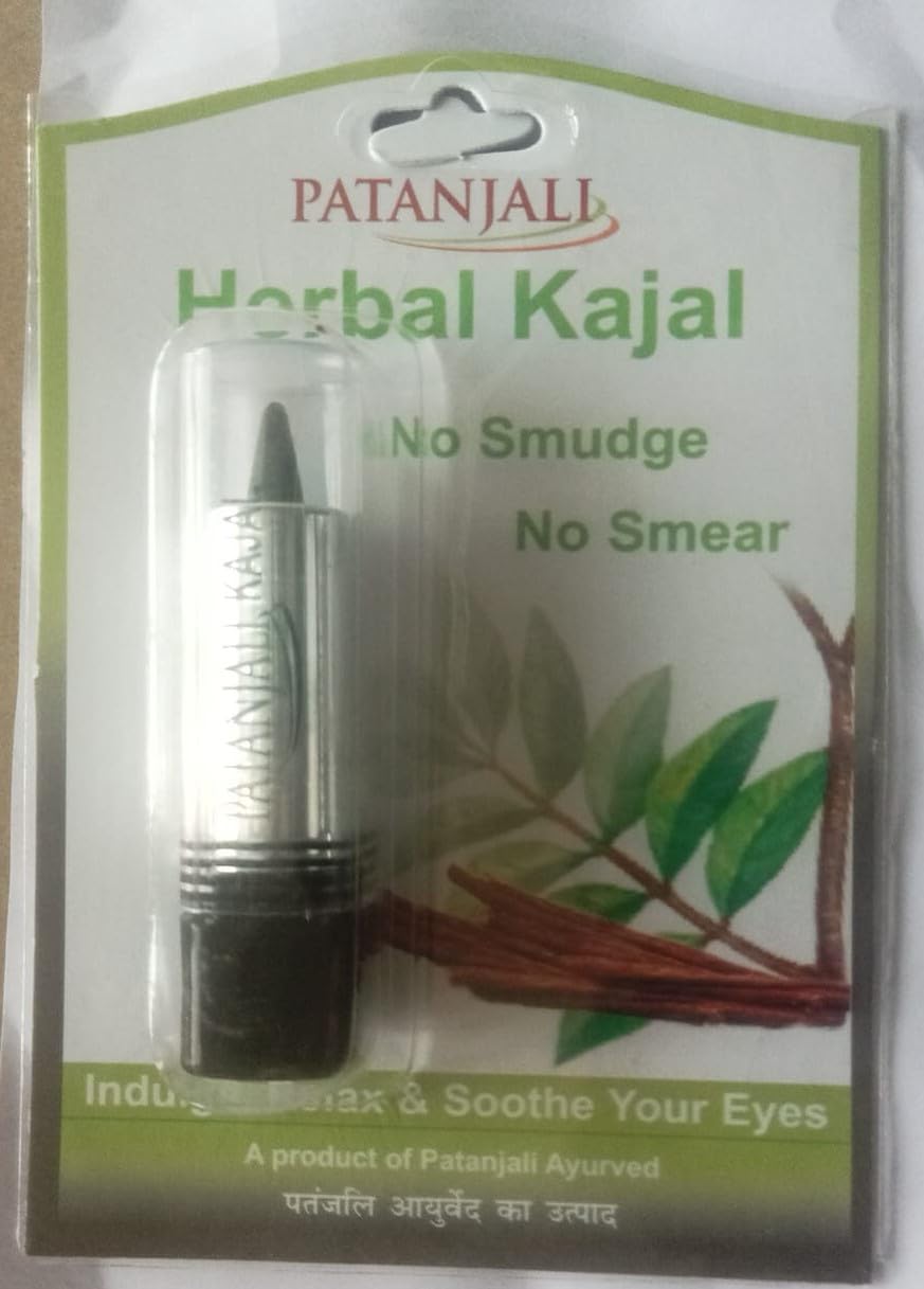 Patanjali Herbal Matte Kajal, 3g (Pack of 2) (Black)