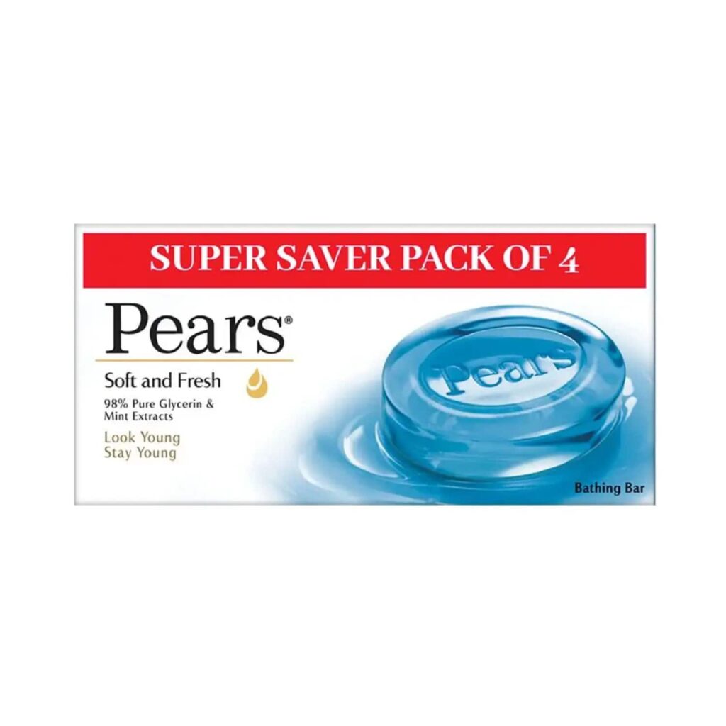 Pears Soft & Fresh Bathing Bar Soap (4Pcs) - Pears