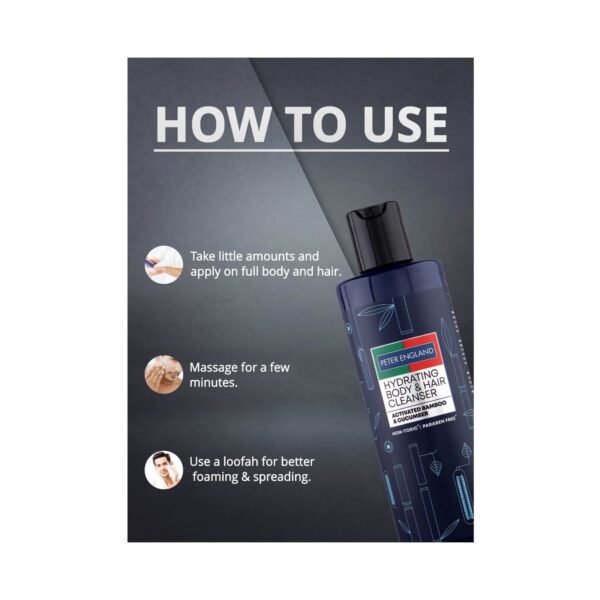 Peter England Hydrating Body & Hair Cleanser (250ml) - Peter England