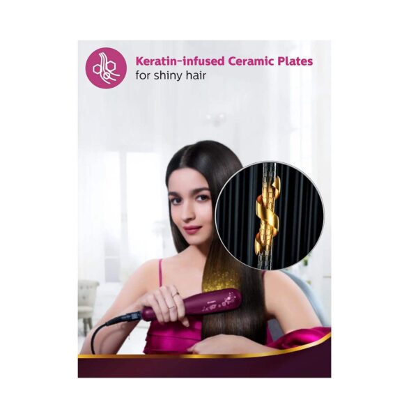 Philips BHS738/00 KeraShine Titanium Wide Plate Straightener With Silkprotect Technology - Philips