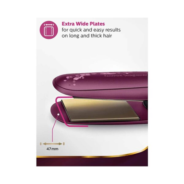Philips BHS738/00 KeraShine Titanium Wide Plate Straightener With Silkprotect Technology - Philips