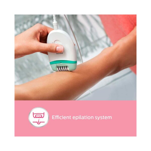 Philips Corded Compact Epilator BRE245/00 - White, Green - Philips