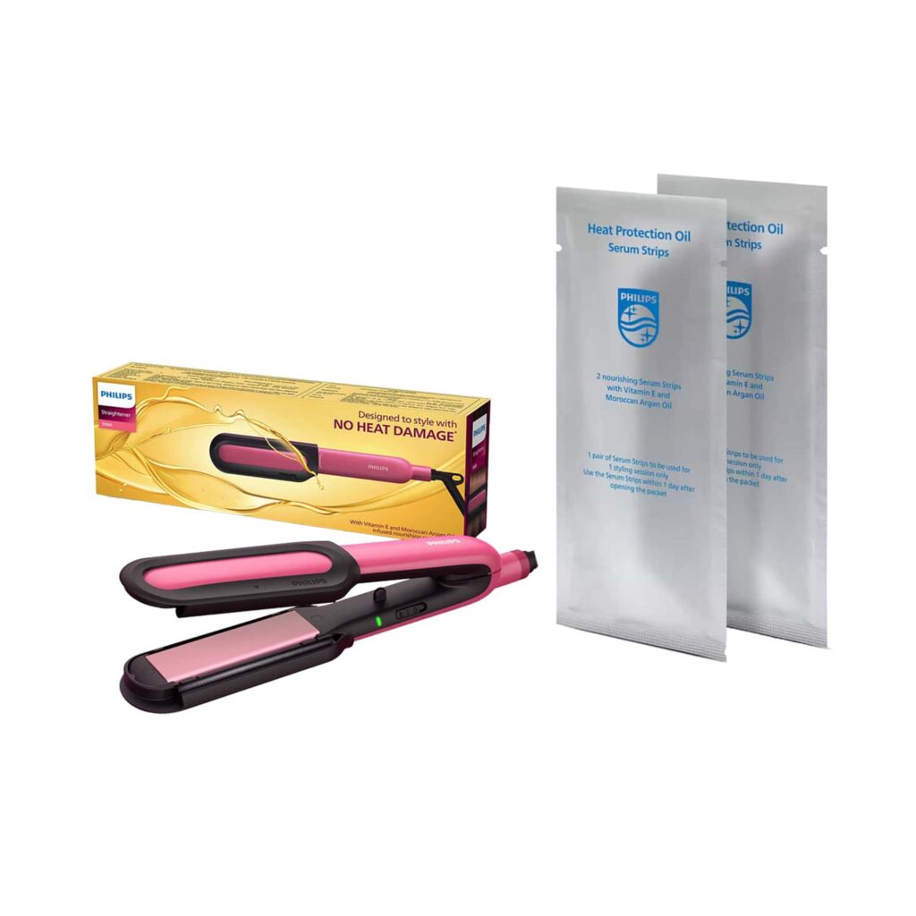Philips Hair Nourishcare Straightener + Strip Combo - Pink - Philips