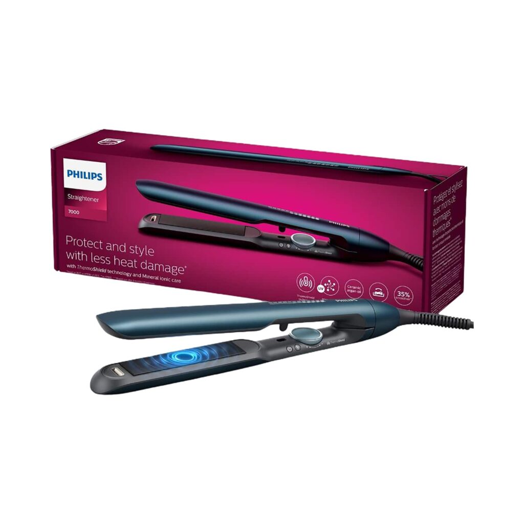 Philips UV Protect Mineral Ionic Hair Straightener, BHS732/10 - Blue - Philips