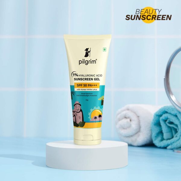 Pilgrim 1% Hyaluronic Acid Sunscreen Gel SPF 50 PA+++ (50 g) - Pilgrim