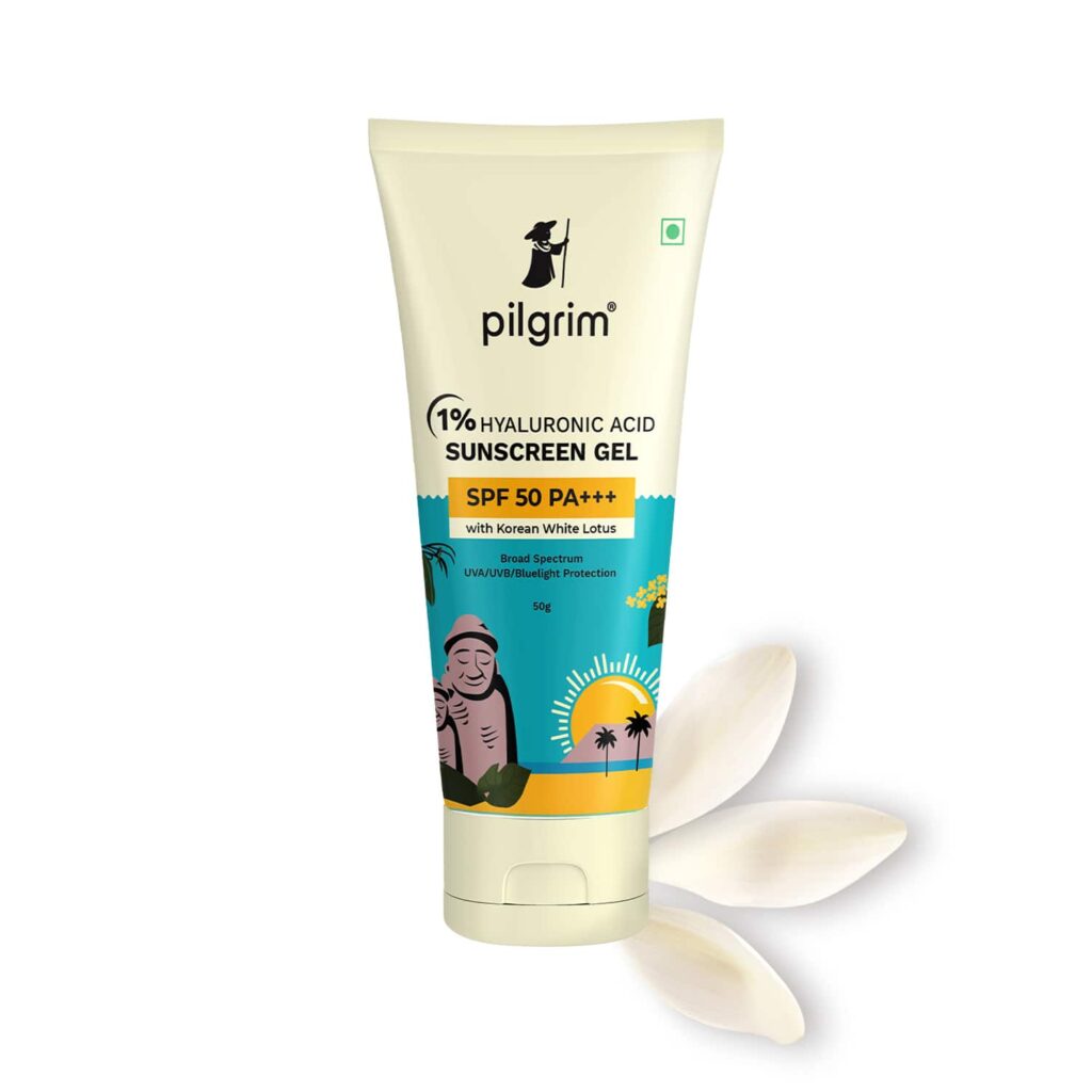 Pilgrim 1% Hyaluronic Acid Sunscreen Gel SPF 50 PA+++ (50 g) - Pilgrim