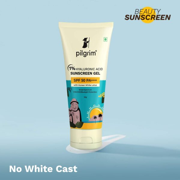 Pilgrim 1% Hyaluronic Acid Sunscreen Gel SPF 50 PA+++ (50 g) - Pilgrim