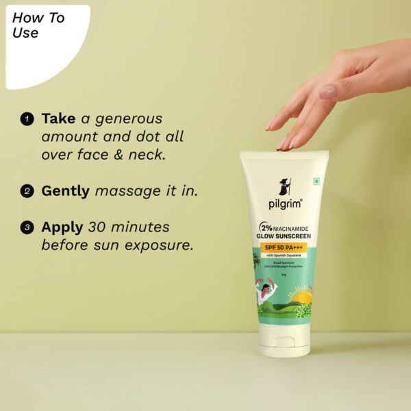 Pilgrim 2% Niacinamide Glow Sunscreen SPF 50 PA+++ (50 g) - Pilgrim