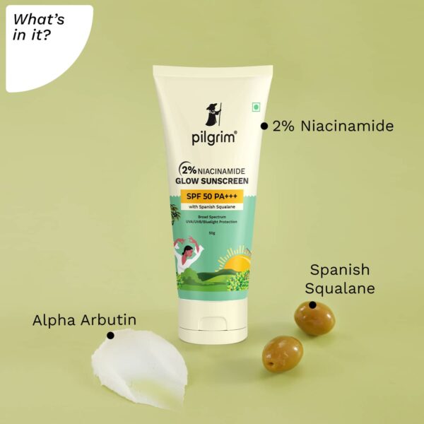 Pilgrim 2% Niacinamide Glow Sunscreen SPF 50 PA+++ (50 g) - Pilgrim