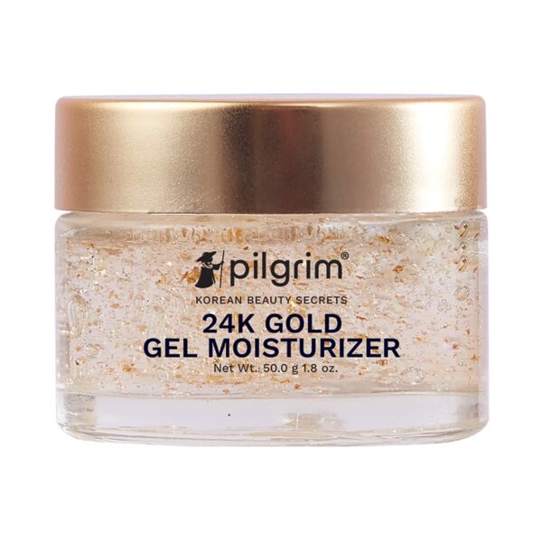 Pilgrim 24K Gold Lightweight Gel Face Moisturizer With Hyaluronic Acid & Alpha Arbutin (50ml) - Pilgrim